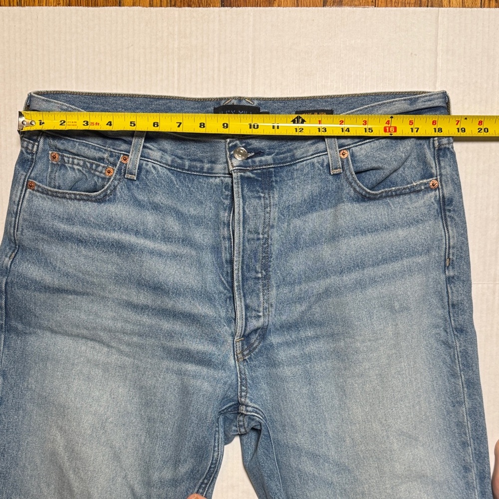 ALEX MILL Bev Jeans Mid Rise Relaxed Straight Vintage Light Indigo Wash 32/30 - Picture 9 of 16
